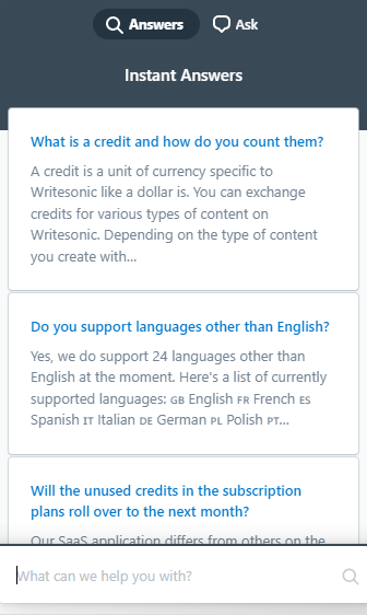 Writesonic chat support