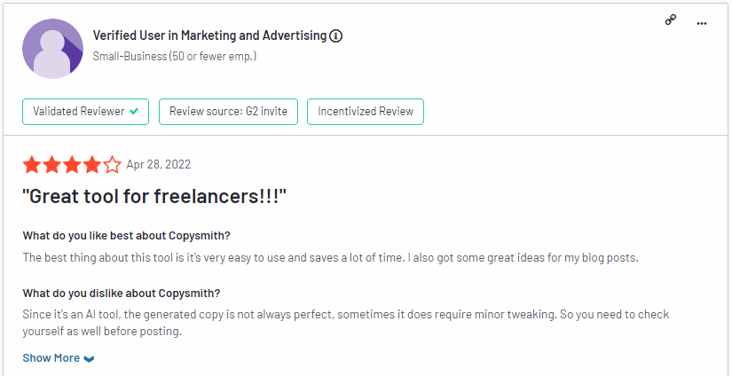 Copysmith reviews