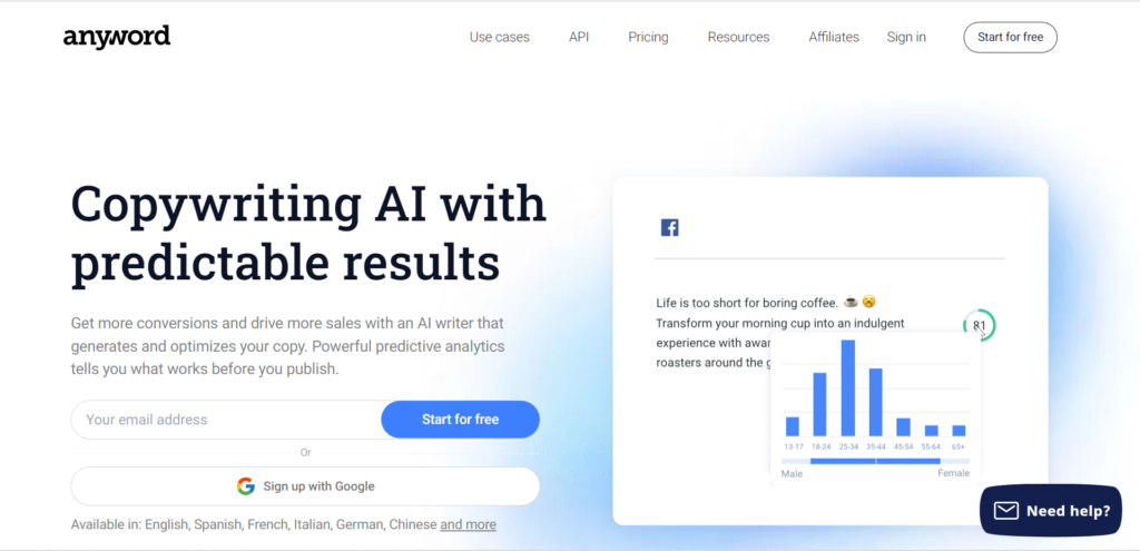 anyword AI writer