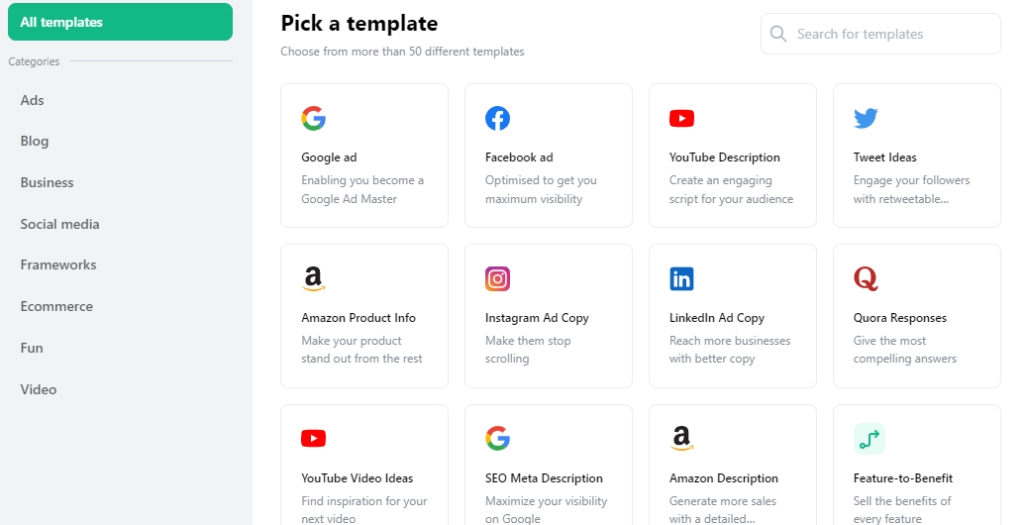 Ocoya templates