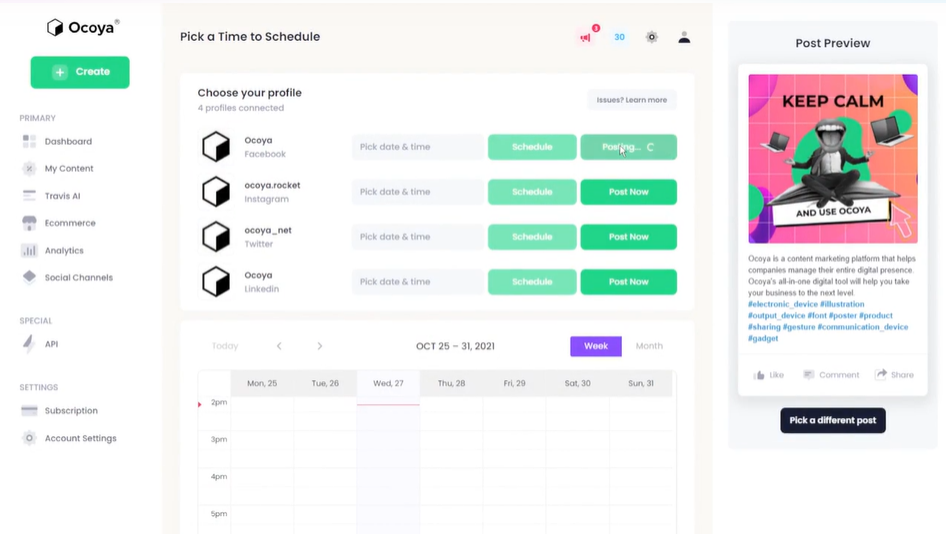 ocoya scheduler