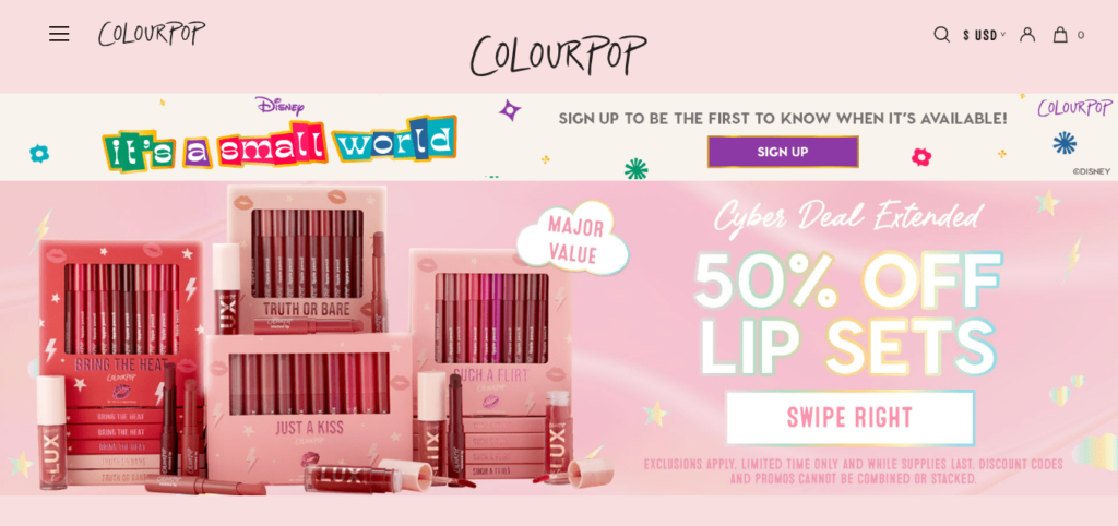 colourPop's Marketing strategy - website