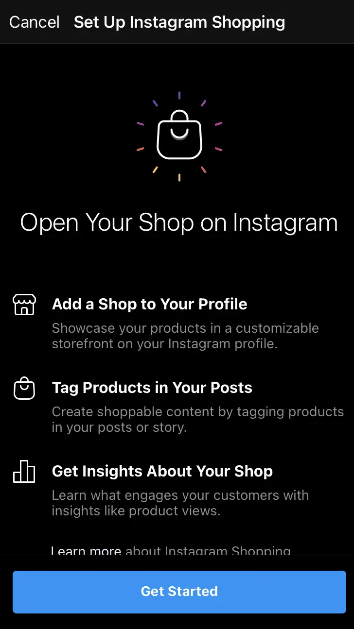 Set up Instagram shopping