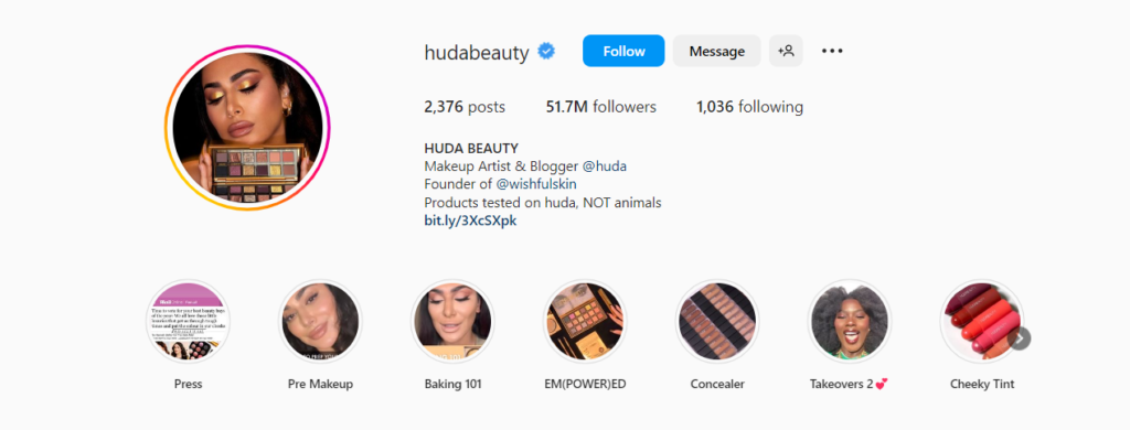 Huda Beauty Instagram