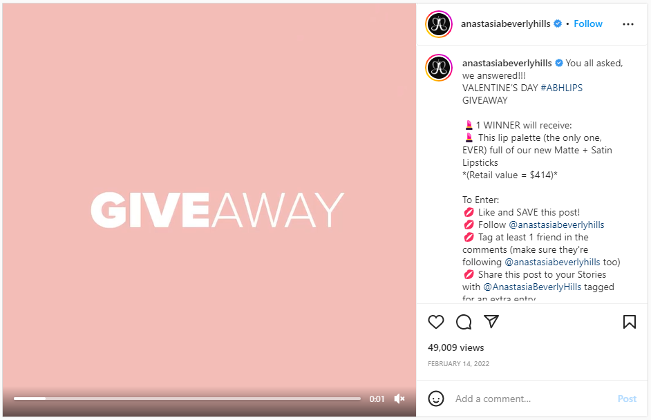 ABH instagram giveaway
