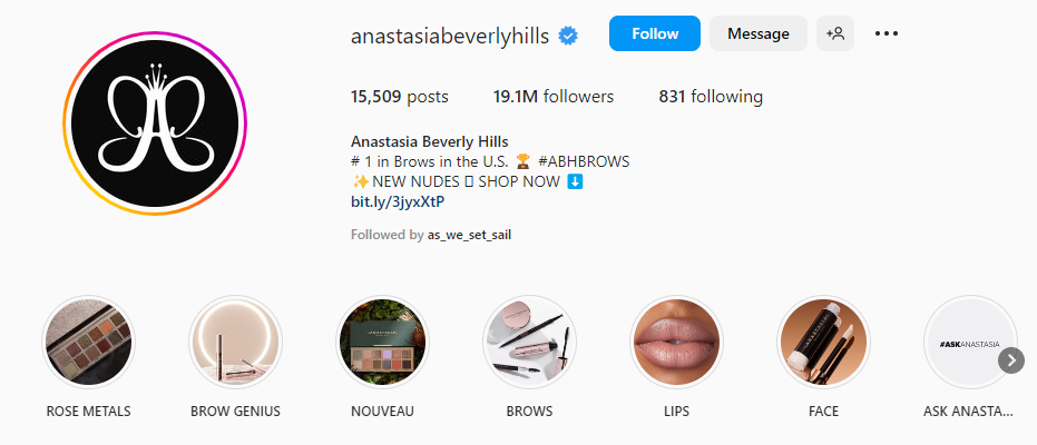 Anastasia Beverly Hills Instagram