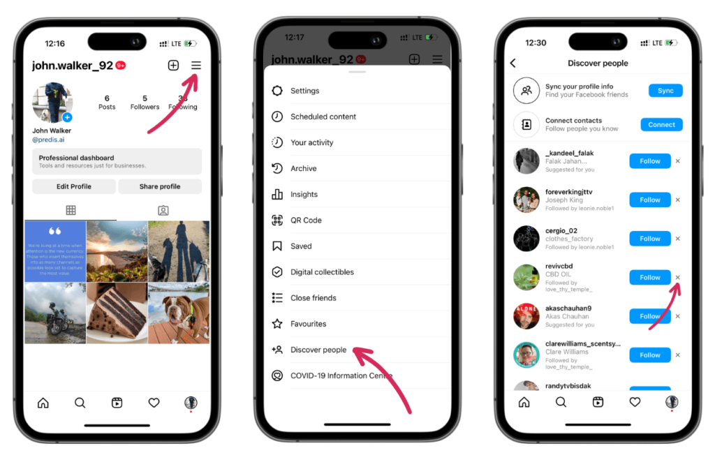 Turn off Instagram follow suggestions