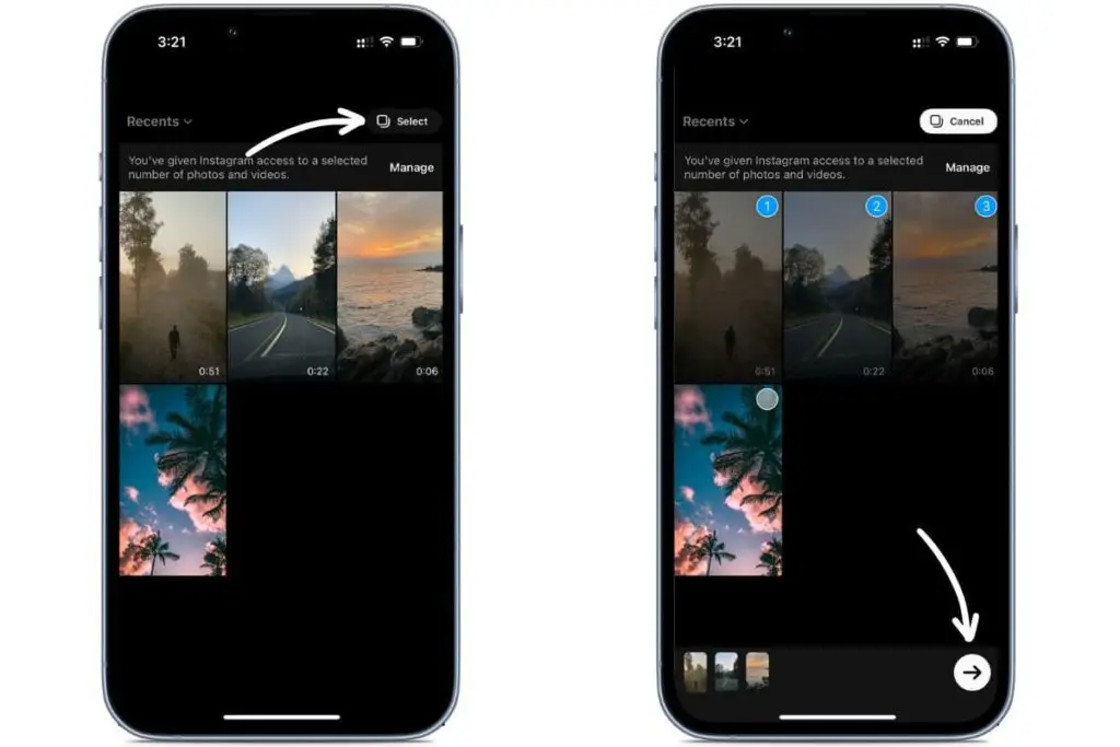 How to add multiple videos in one Instagram Story