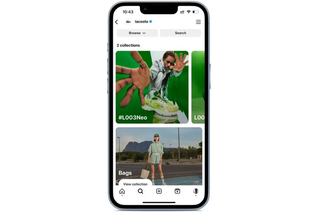 Lacoste shoppable posts