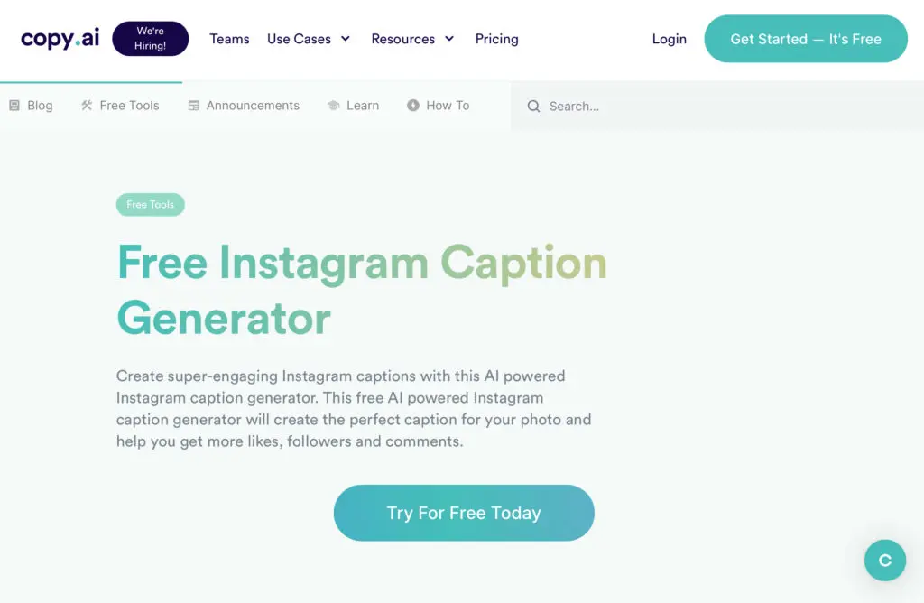 copy ai caption generator