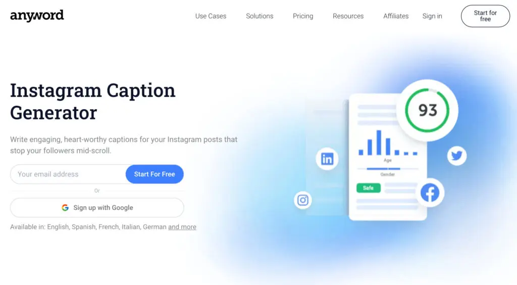 anyword caption generator