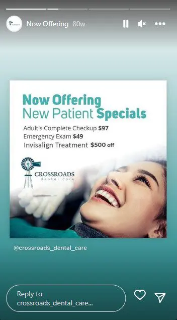 dental offer story ideas