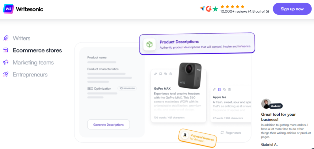 Social Media Tools for Dropshipping - writesonic