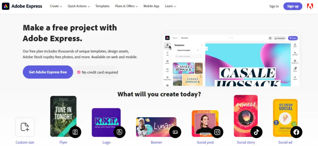 Offeo Alternatives - Adobe express tool