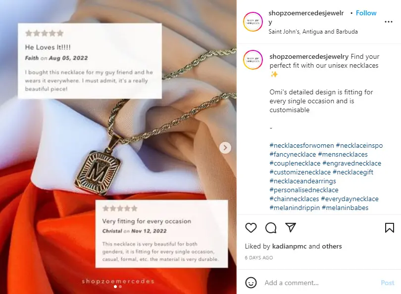 jewelry content ideas - reviews