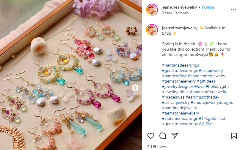 content ideas for jewelry business - jewelry collection