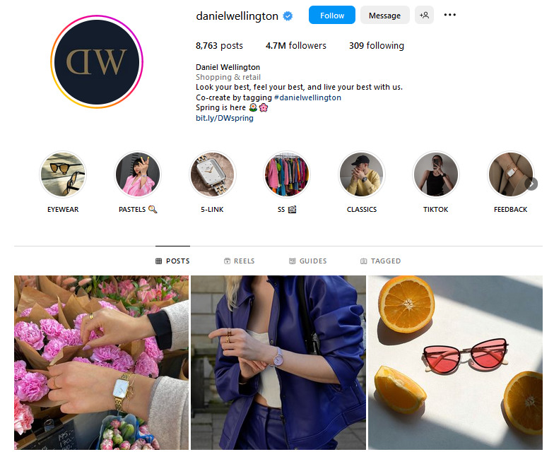 Daniel wellington instagram