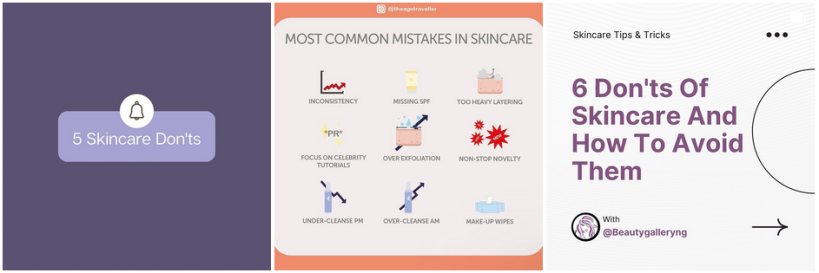 dos and don'ts for skincare post