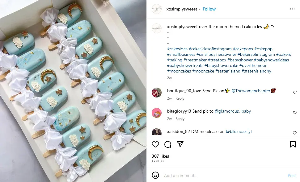 instagram baking post ideas - product posts