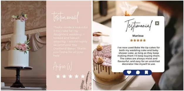 baking content ideas - testimonial