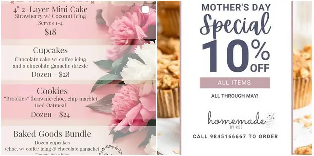 Instagram baking post ideas - discounts and sales