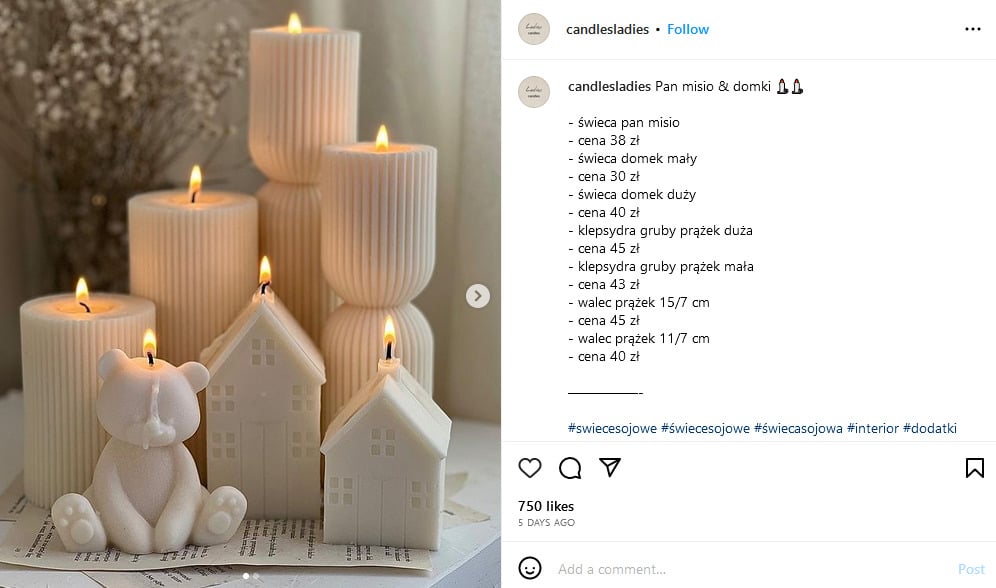 candle instagram post idea
