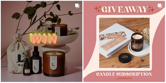 candle giveaway instagram post idea