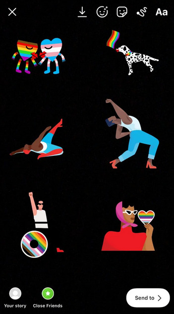 Instagram story pride month stickers