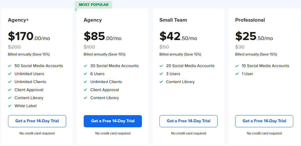 SocialPilot pricing
