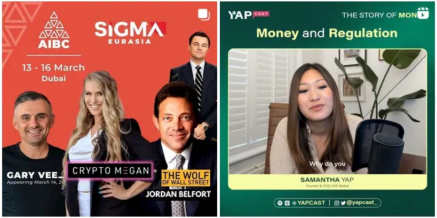 crypto content ideas for social media - event and interviews