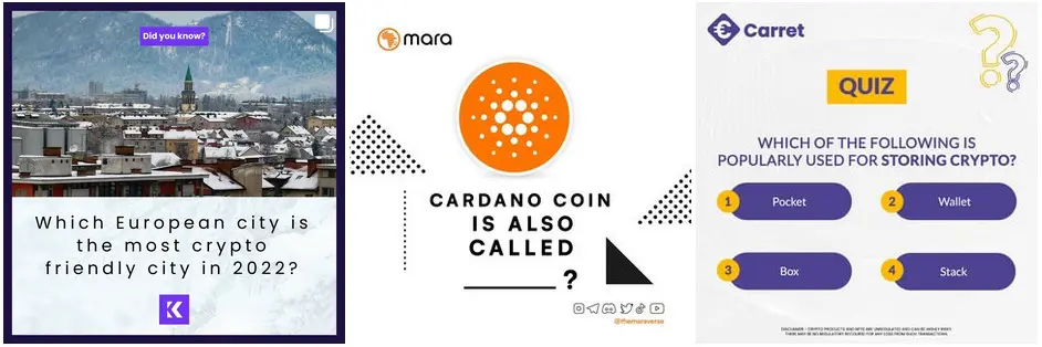 cryptocurrency social media post idea - quizes