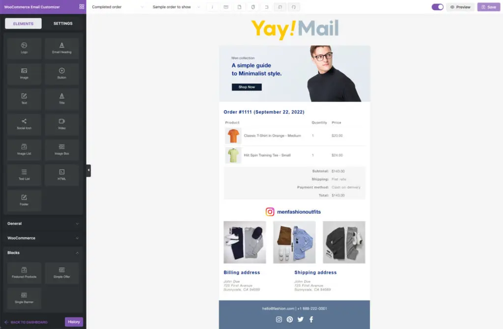 Woocommerce email customizer