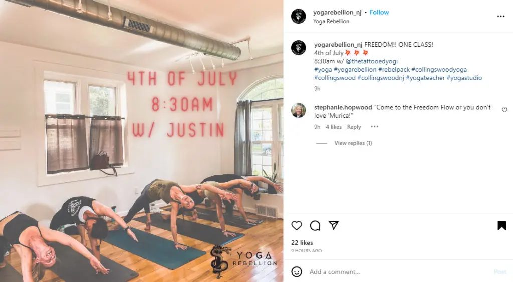 yoga studio post idea
