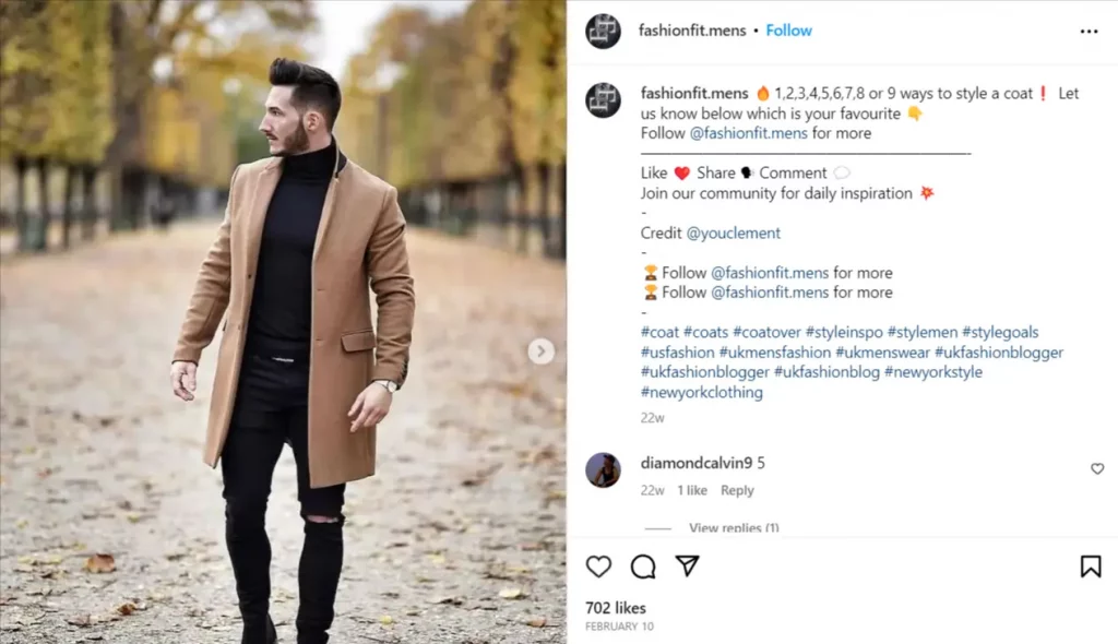 Fashion lifestyle post idea for social media