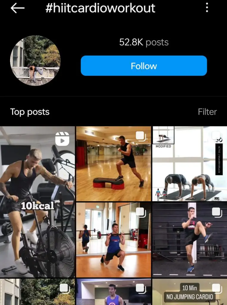 Fitness Hashtags - Cardio workout hashtags