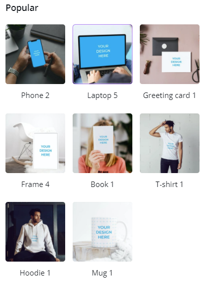 graphic designing apps - Canva Mockups