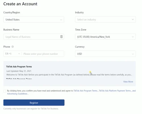 Make a Tiktok Business Account