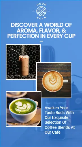 An Instagram story displaying various coffee types and specials