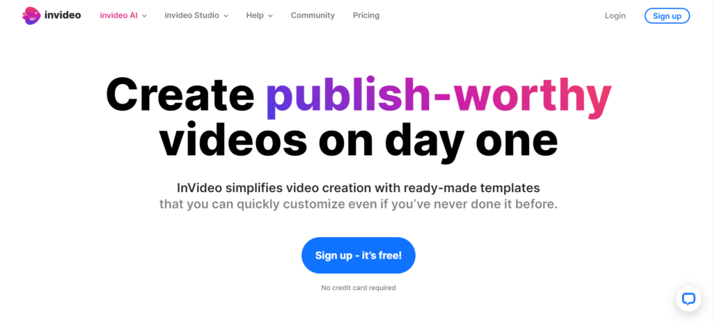 InVideo video creation with read-made templates