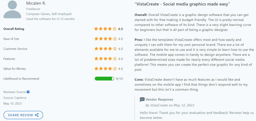 vistacretae review