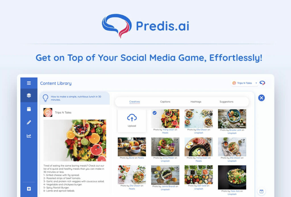 Predis.ai pro marketing na sociálních sítích pro zahradnictví a pozemkycaping podnikání