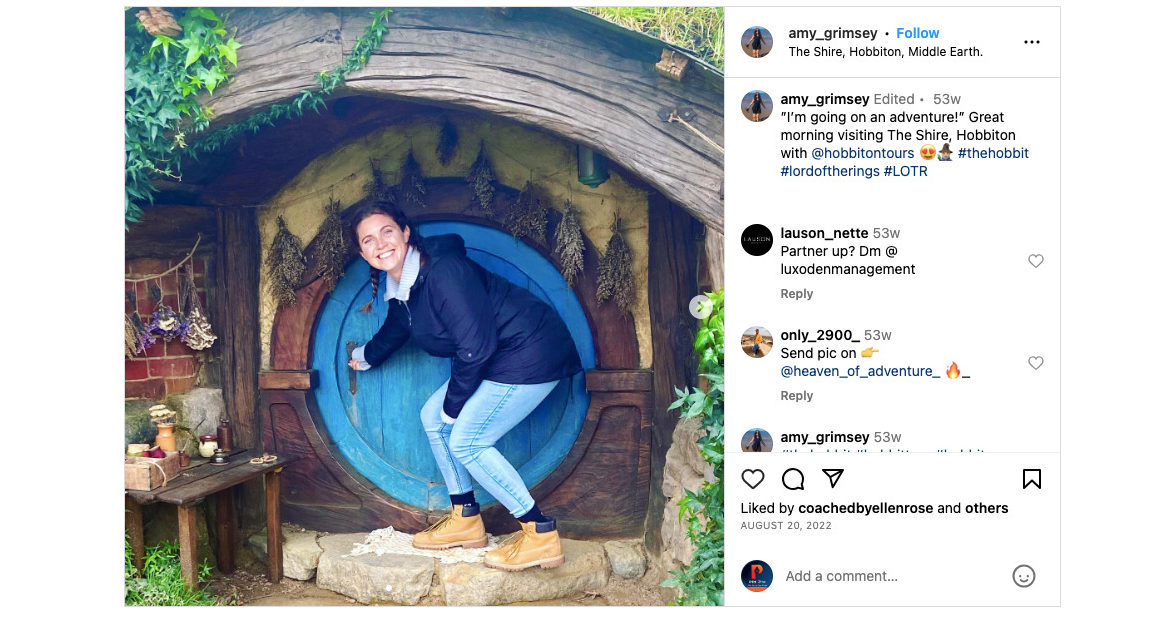 Hobbit House Tour - social  media post ideas