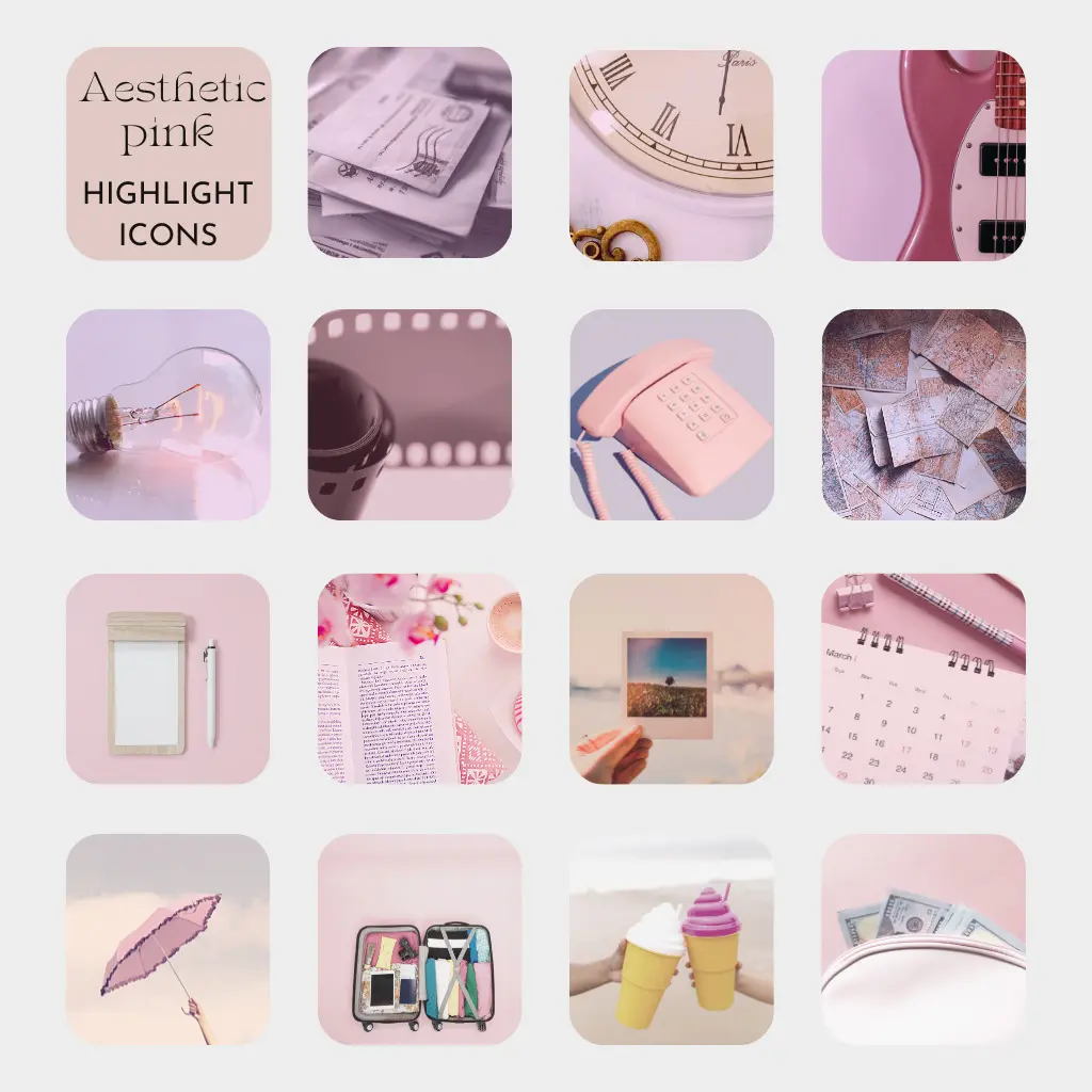 Aesthetic pink highlight covers