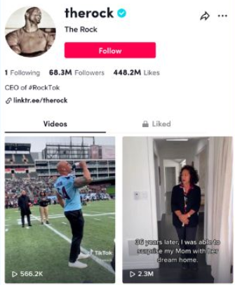 The Rock TikTok profile