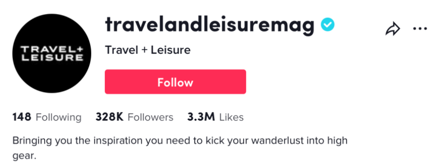 Travel and Leisure TikTok profile