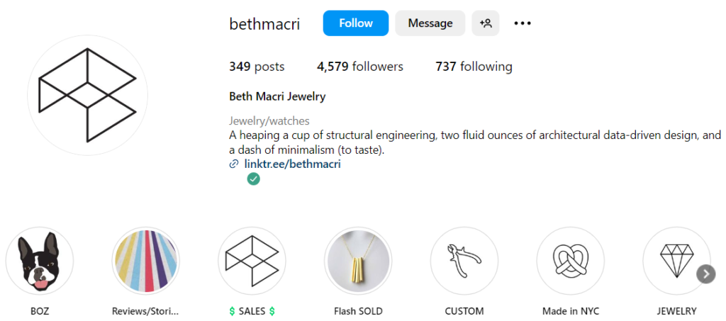 Bethmacri Instagram bio
