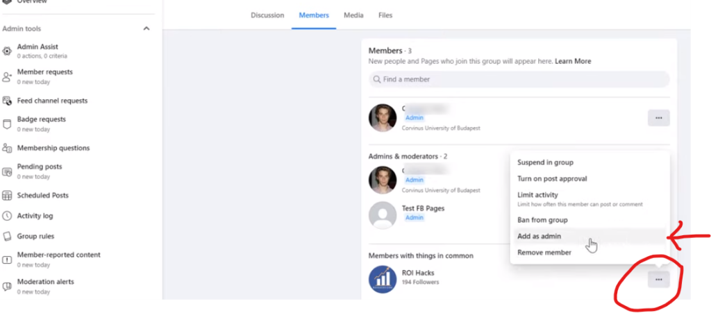 How to add an admin to a Facebook group