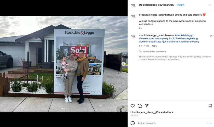 Just Sold Captions for Real Estate Agents