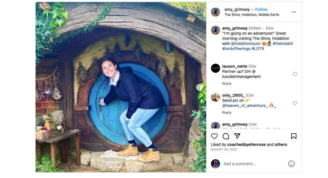Hobbit House Tour - social media post ideas