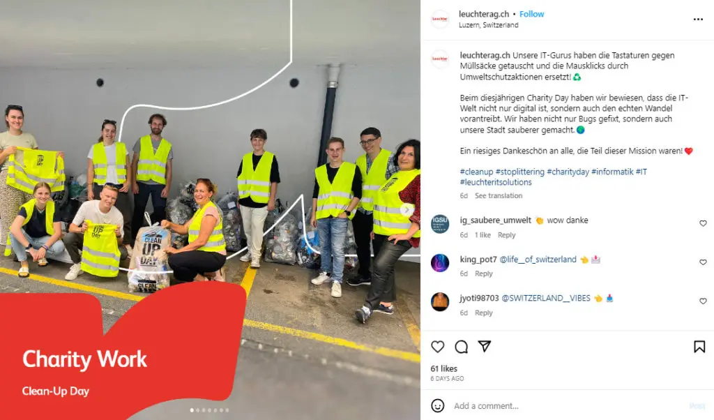 behind the scenes charity day post ideas